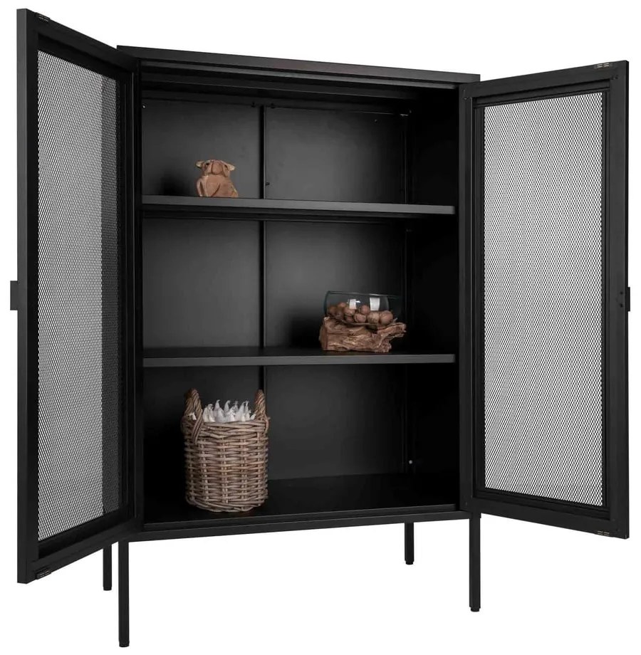 Черен метален шкаф 80x120 cm Melbourne - House Nordic