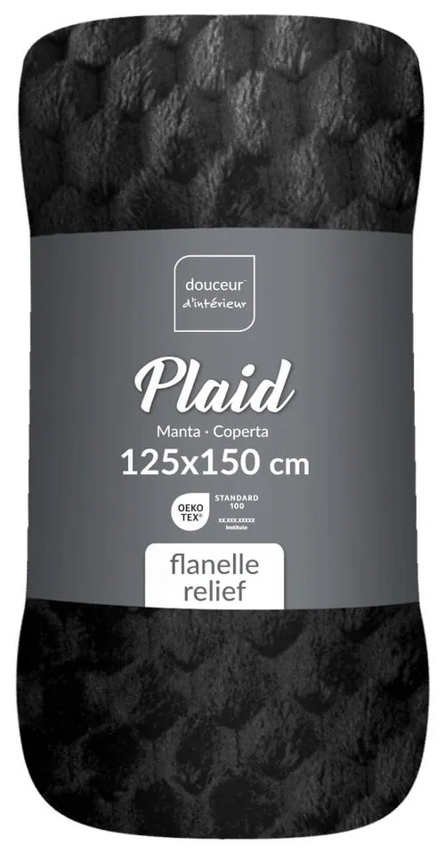 Черно одеяло от микрофланела 125x150 cm Mini Frosty – douceur d'intérieur
