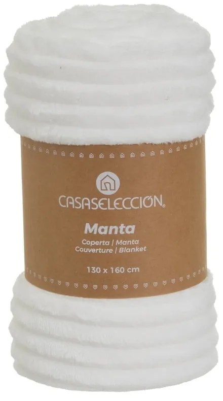 Бяло одеяло от микроплюш 130x160 cm Fur Velvet – Casa Selección