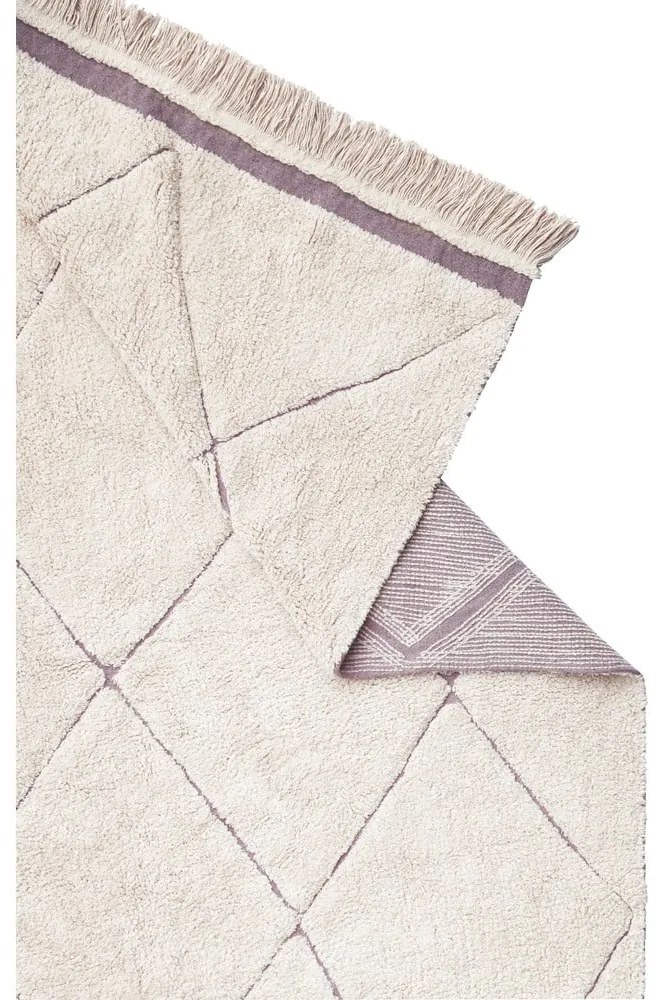 Кремав ръчно изработен памучен килим подходящ за пране 140x200 cm Bereber – Lorena Canals