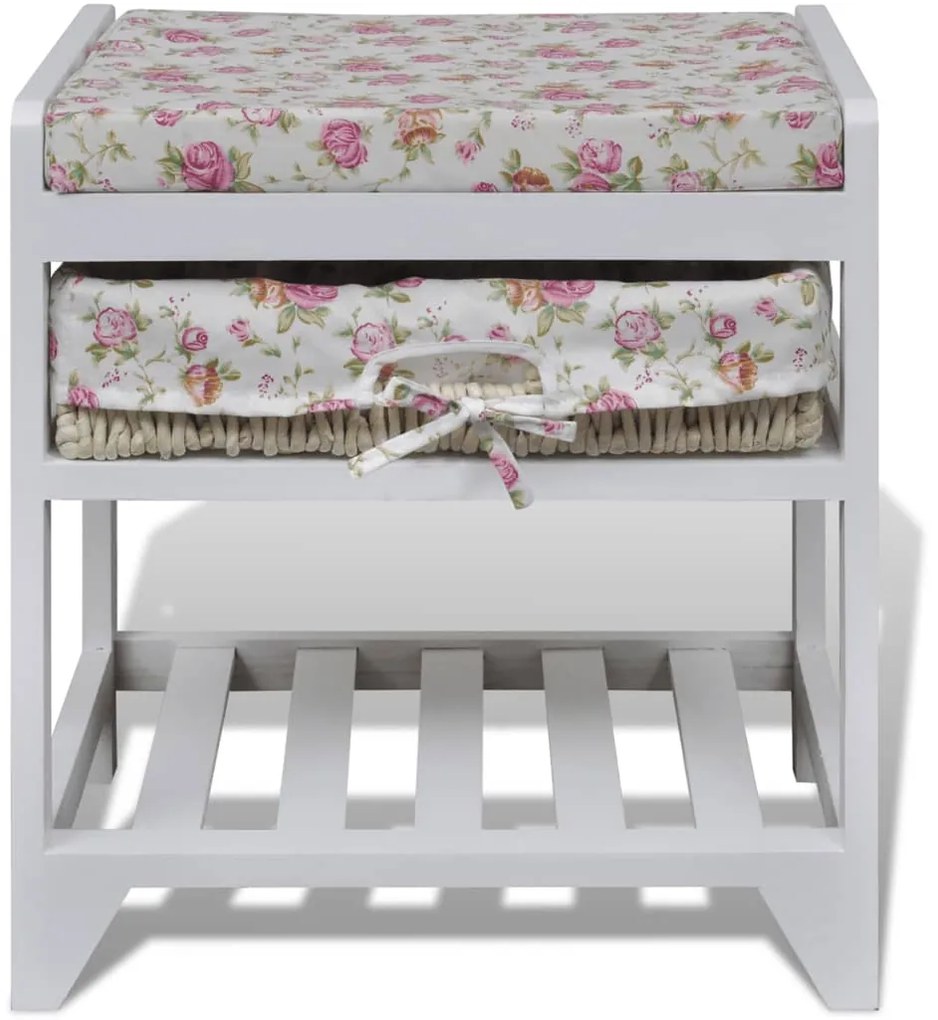 241541 vidaXL Пейка за съхранение с рафт за обувки и кош, дърво пауловния