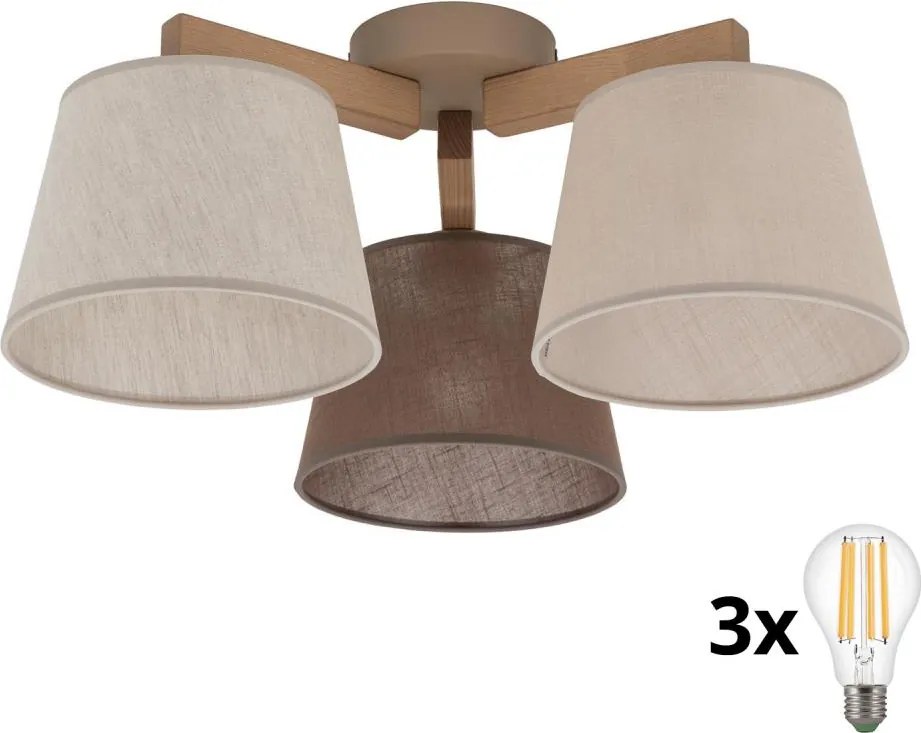 BRILAGI - LED плафонен полилей LATTE SABIA 3xE27/15W/230V бор/микс
