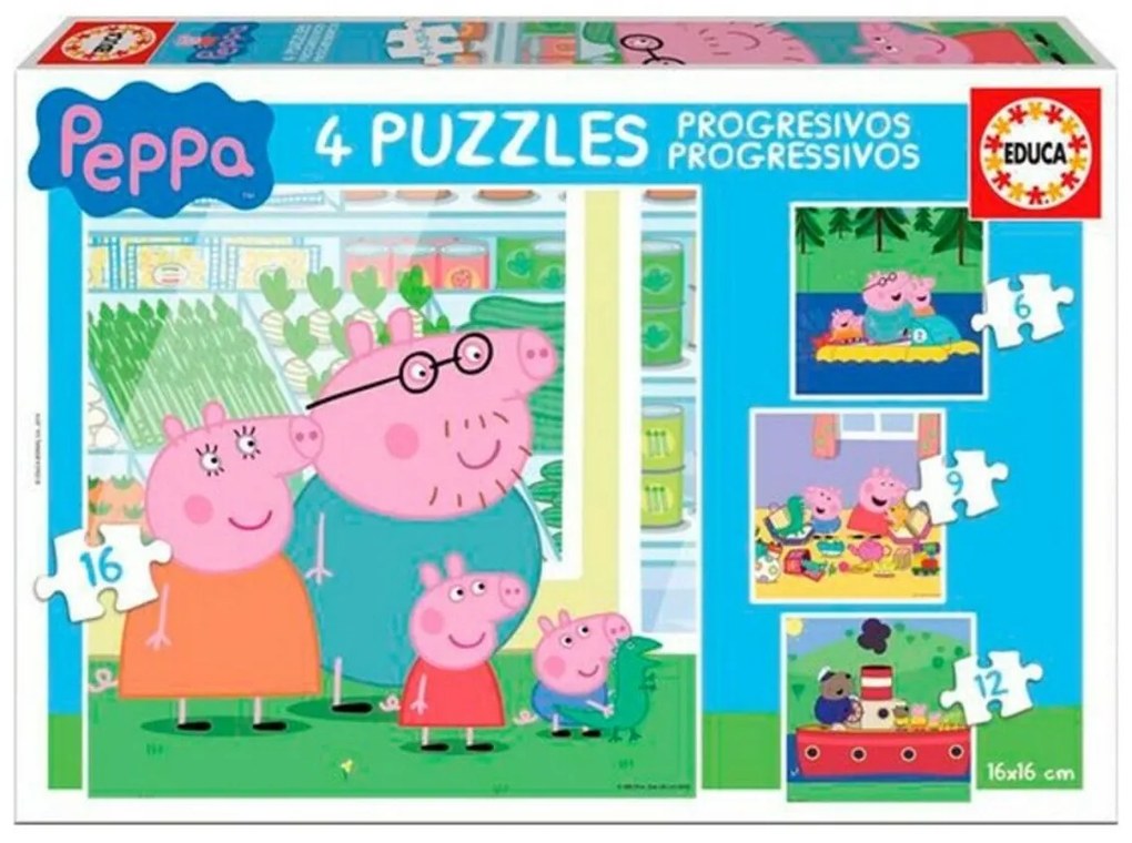 Комплект от 4 Пъзела Peppa Pig Educa