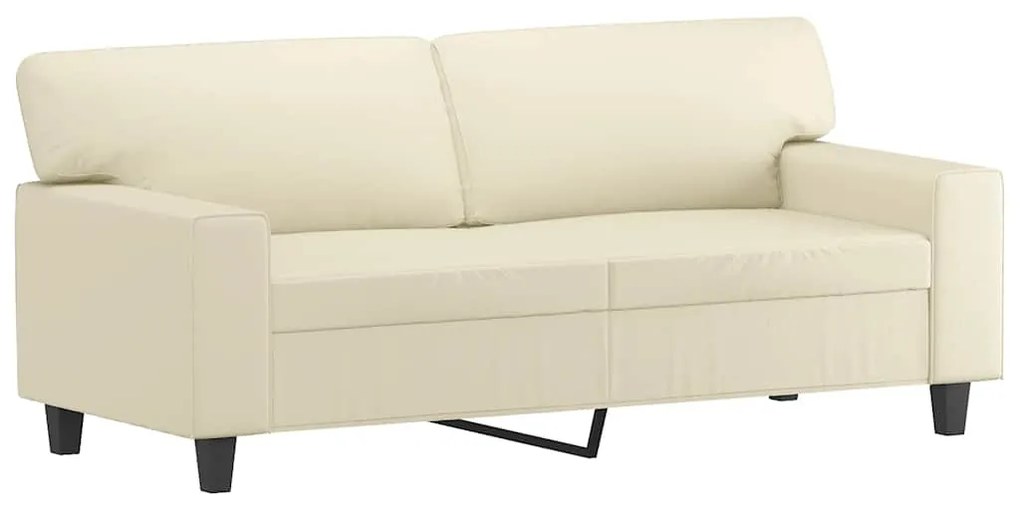 359418 vidaXL 2-местен диван, кремава, 140 см, изкуствена кожа