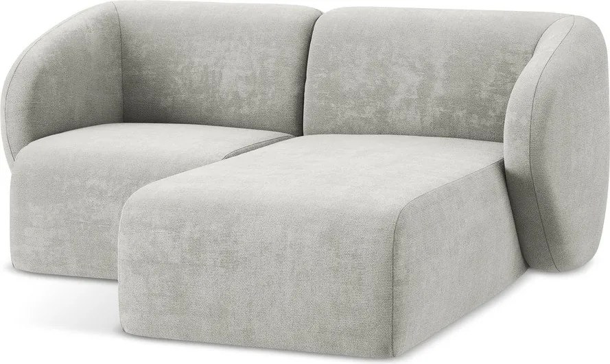 Светлосив шенилов ъглов диван (десен ъгъл) Lani – Makamii