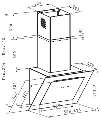 Абсорбатор Pyramis Fiero white premium-Length: 60 cm.-White