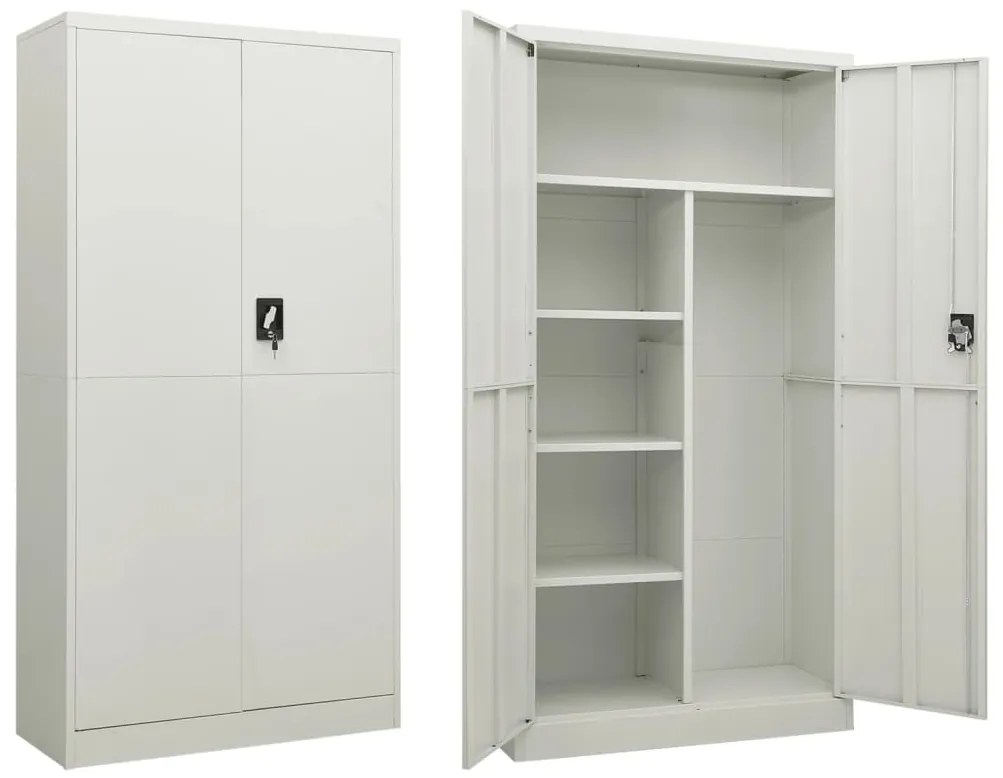 335971 vidaXL Заключващ се шкаф, светлосив, 90x40x180 см, стомана