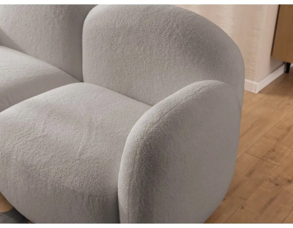 Сив ъглов диван от прежда с примки от букле (ляв ъгъл) Orbit – Ropez