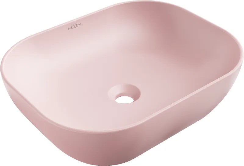 Mexen Rosa Монтирана върху плот мивка 50 x 40 см, розов мат - 21095044