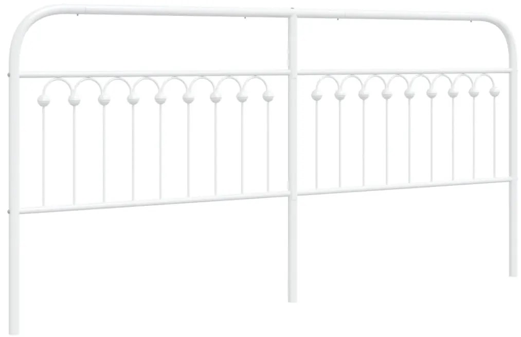 376686 vidaXL Метална резервна табла за легло, бяла, 193 см