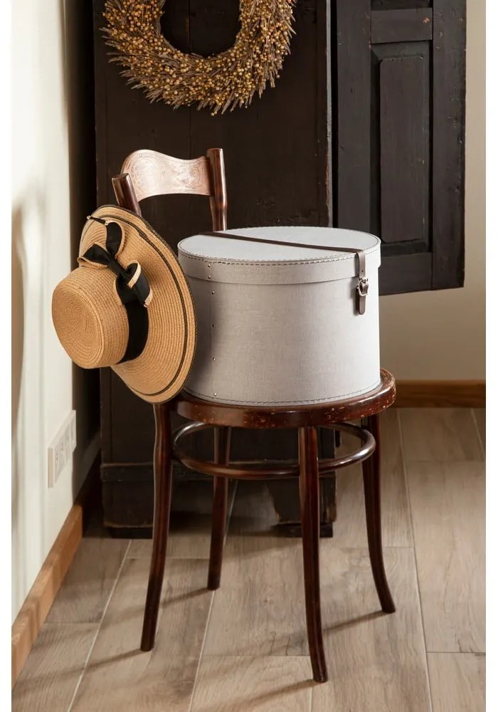 Светлосиви картонени кутии за съхранение в комплект 2 бр. с капаци ø 37,5x25,5 cm Rut Canvas Paper Laminate – Bigso