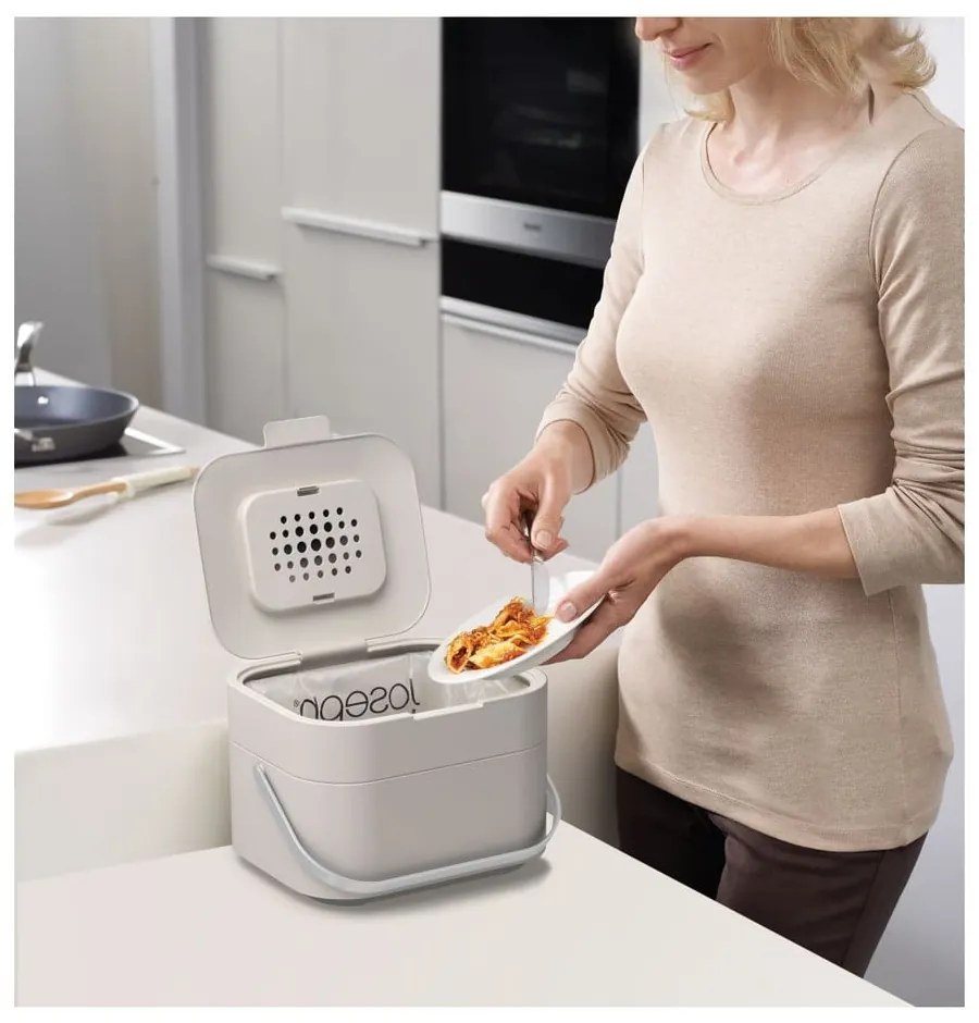 Бял контейнер за компостируеми отпадъци 4 L Intelligent Waste - Joseph Joseph