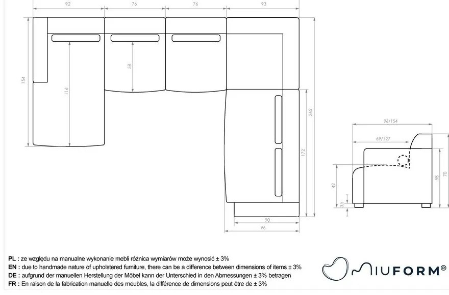 Светлозелен ъглов диван (десен ъгъл/"U" форма) Flex Felix – Miuform