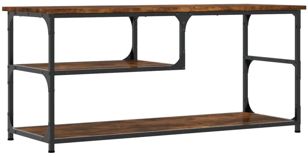 831825 vidaXL ТB шкаф, опушен дъб, 103x38x46,5 см, инженерно дърво и стомана