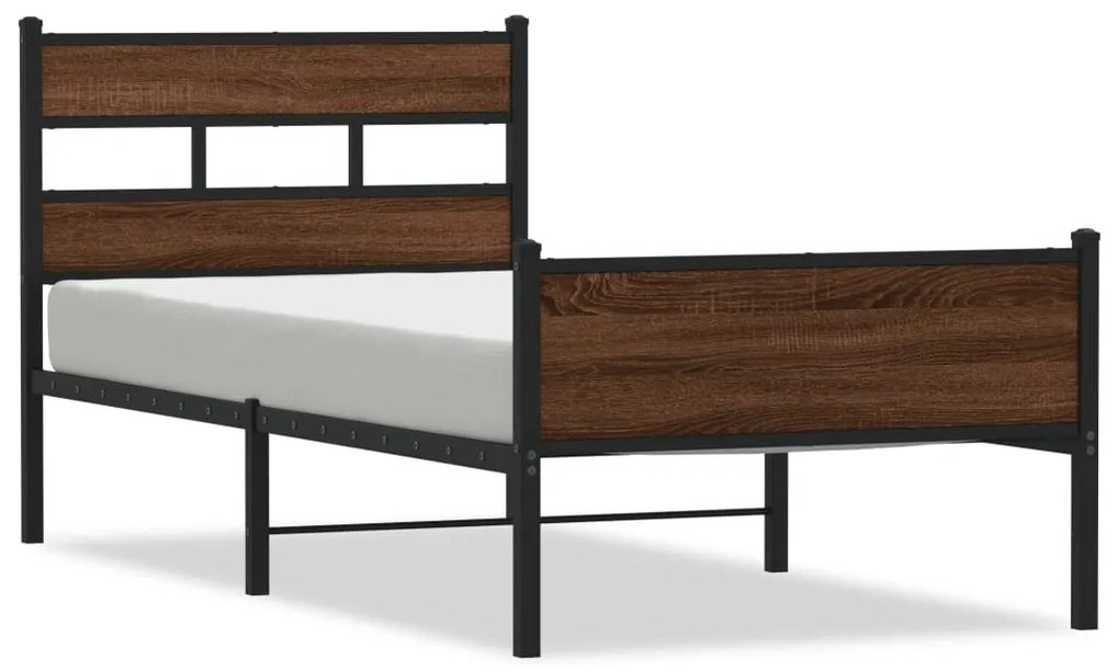 4017335 vidaXL Рамка за легло без матрак кафяв дъб 80x200 см инженерно дърво