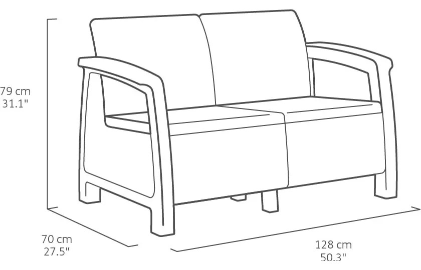 Сив градински комплект за отдих за 4 Bahamas – Keter