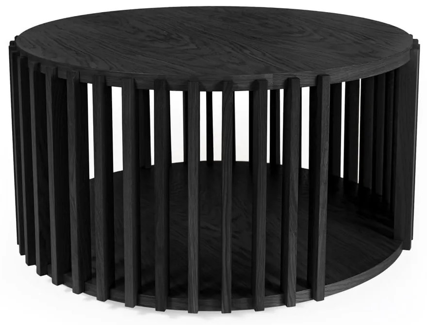 Масичка за кафе от черен дъб , ø 83 cm Drum - Woodman