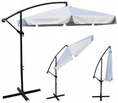 Градински сгъваем сив чадър 350cm