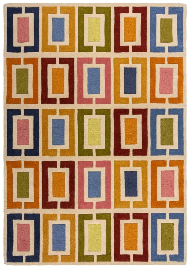 Ръчно изработен вълнен килим 120x170 cm Retro Blocks – Flair Rugs