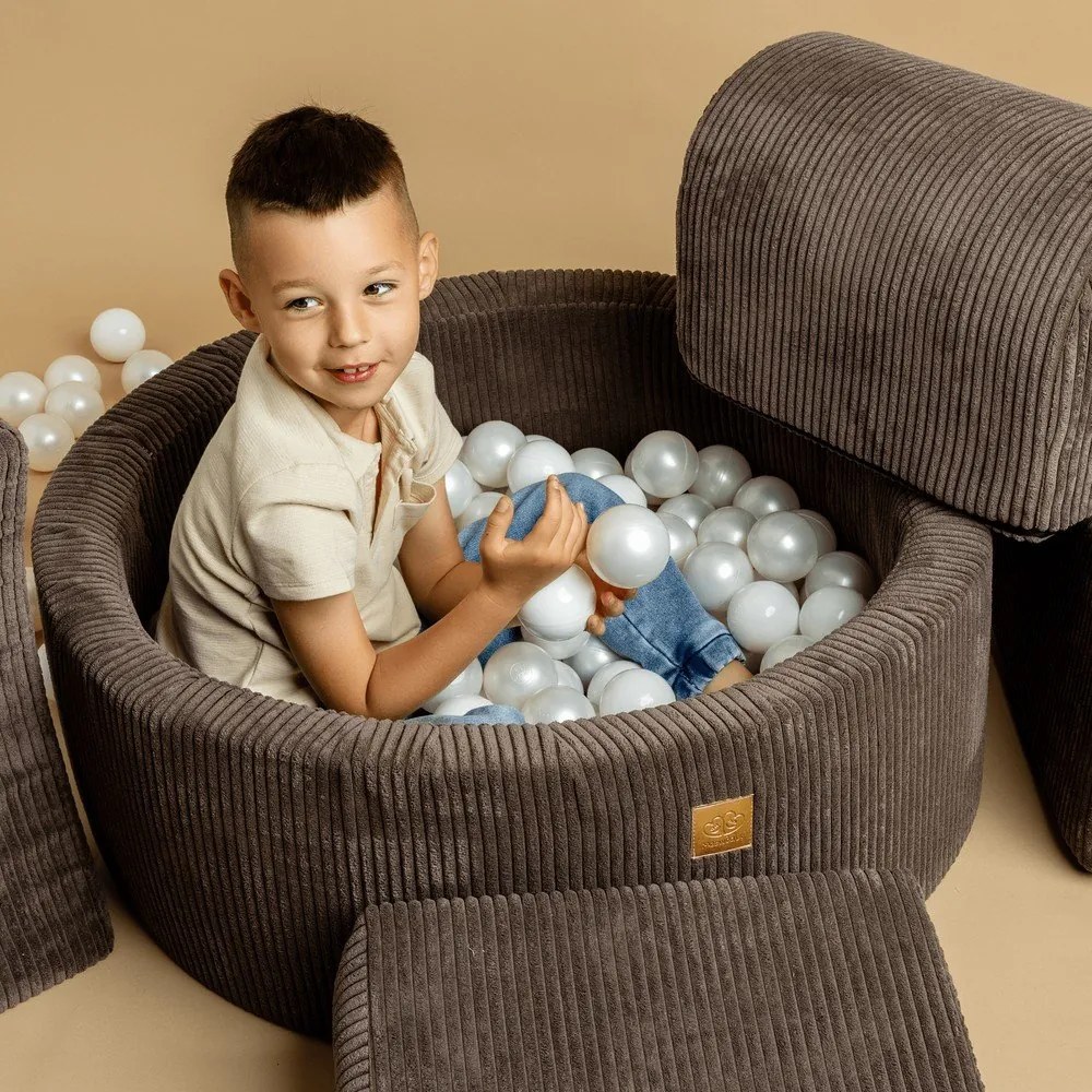 Розов велурен басейн с топки ø 90x30 cm Montessori – Meowbaby