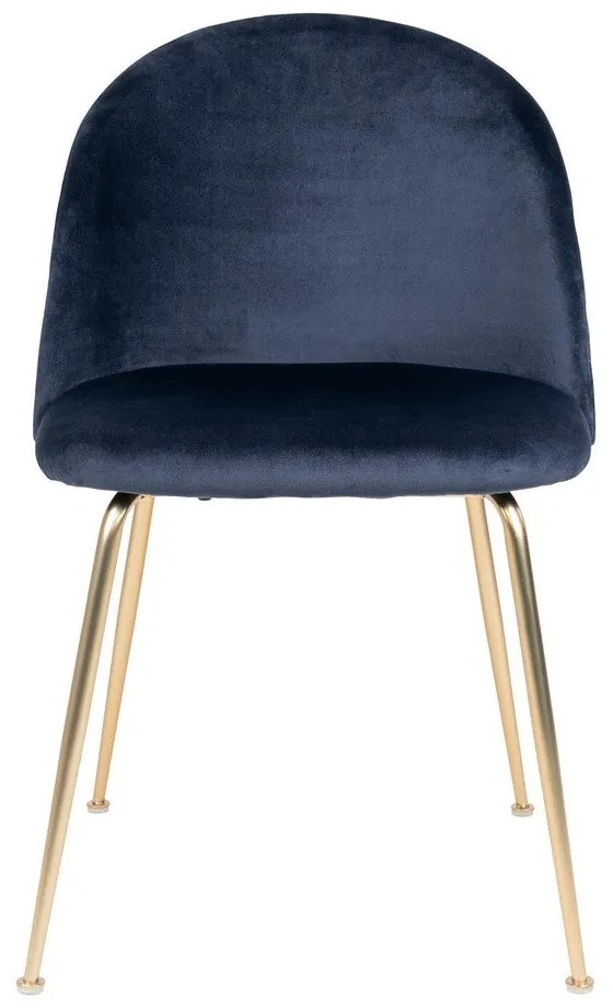 Кадифени трапезни столове в синьо-златисто в комплект от 2 броя Geneve - House Nordic