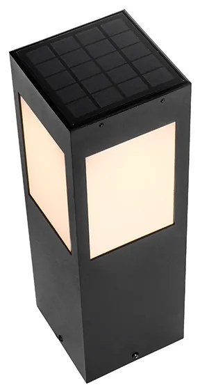 Външна подова лампа черна 40 см с димираща светлина и сензор на слънчева енергия - Charlotte