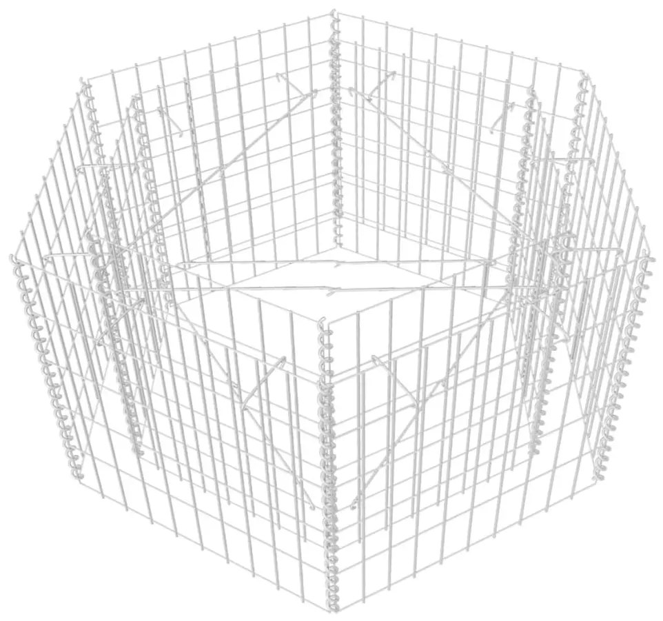 Хексагонален габион повдигната леха, 100x90x50 cм