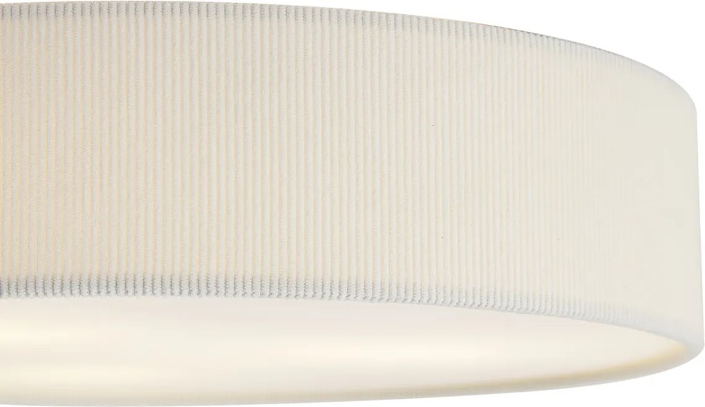 Модерна таванна лампа бяла с кадифен абажур 46 см 3 светлини - Luz