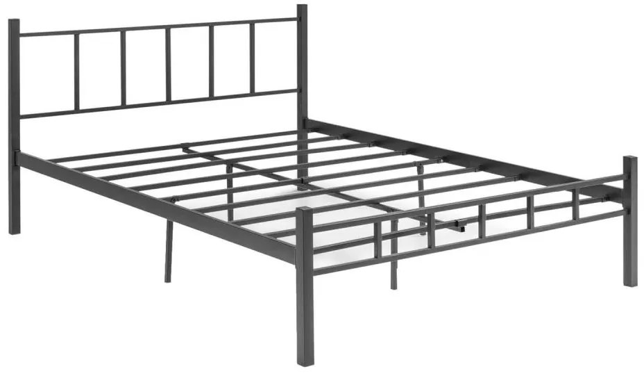 Метално двуспално легло ORMEL 120x200 см, черно, носимост 120 кг