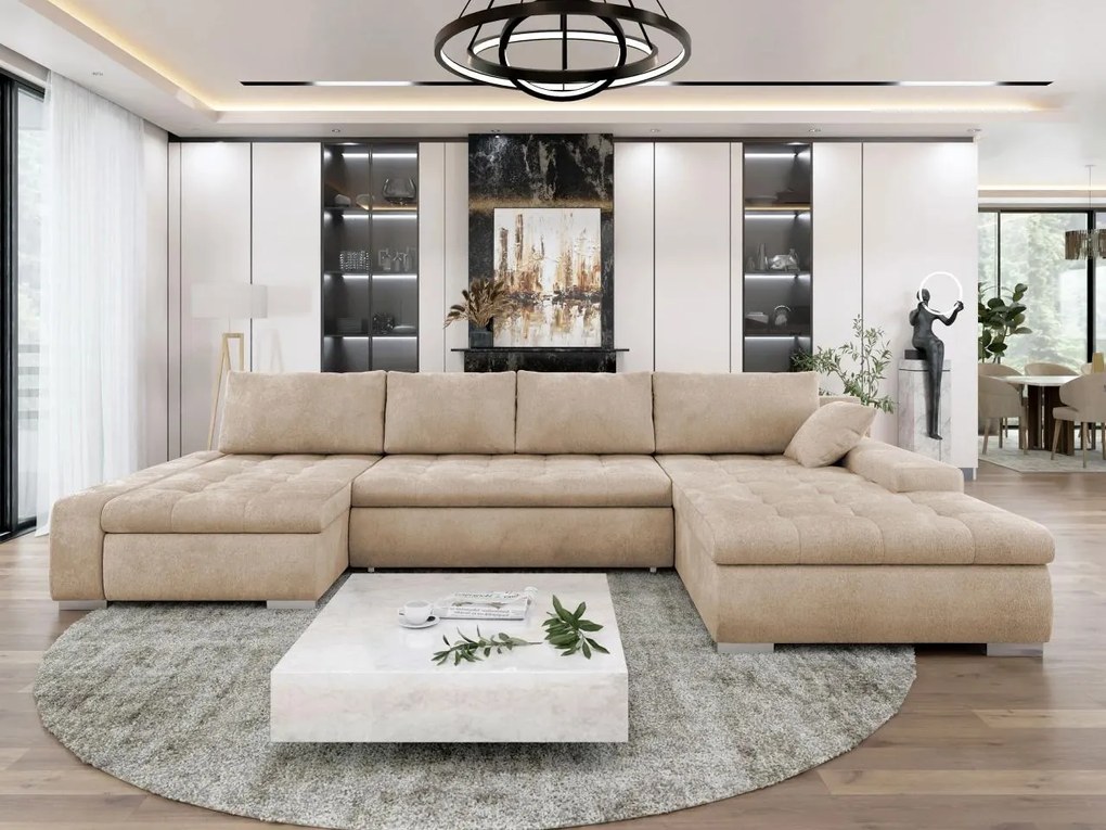 Ъглов диван Caro-бежов