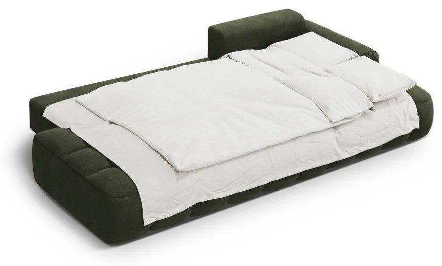 Зелен кадифен сгъваем/с място за съхранение ъглов диван (десен ъгъл) Linz – Cosmopolitan Design