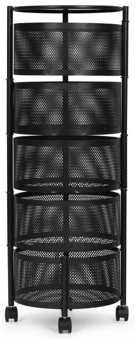 Рафт с кошници в черно на колела