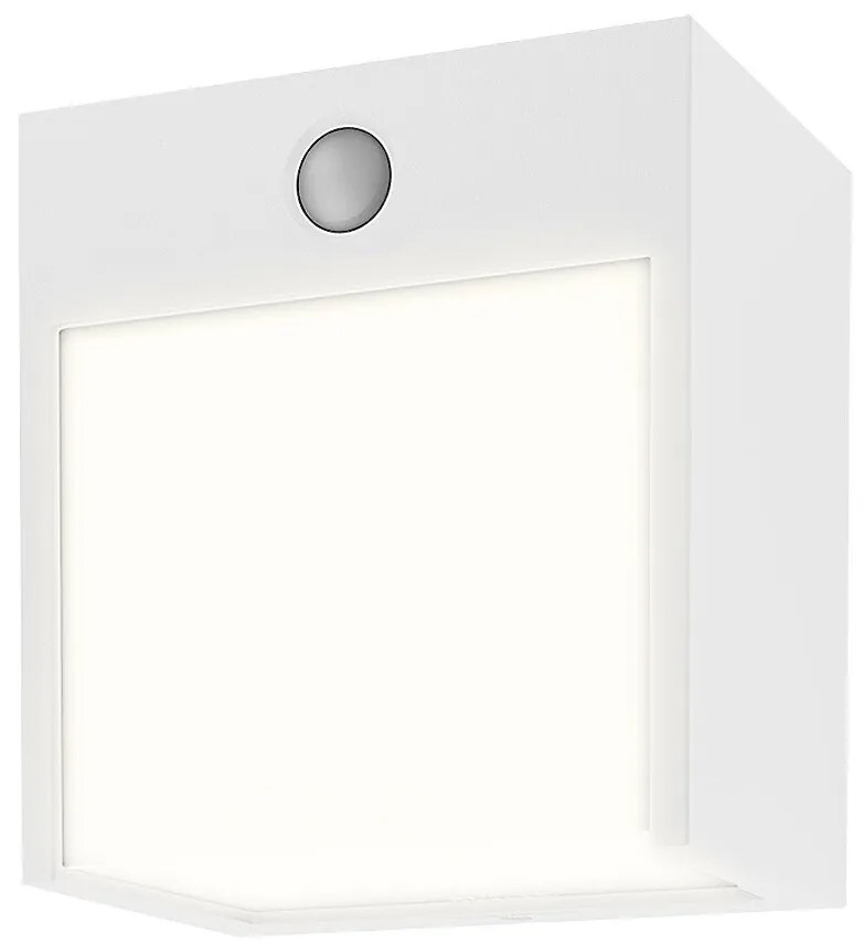 RABALUX 7479 Balimo, стенна лампа със сензор, бял алуминиев корпус, пластмасов абажур, LED 12W 560lm 4000K, 12.5x8.5x13.5cm, IP4