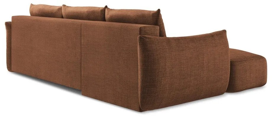 Теракотен сгъваем ъглов диван (ляв ъгъл) Leila – Makamii