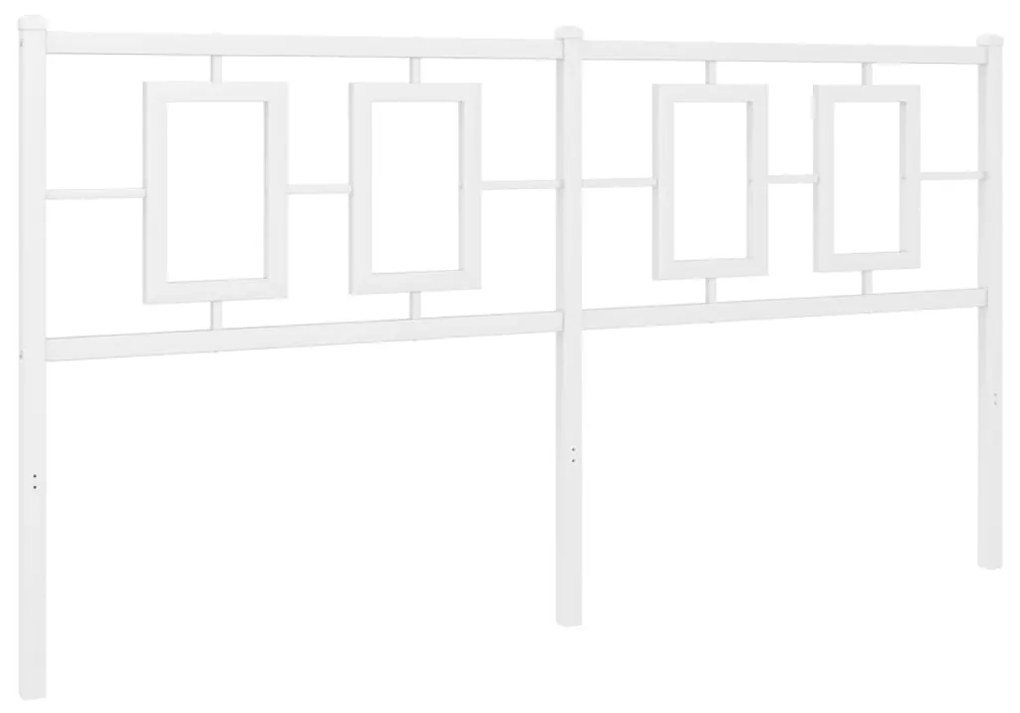 374325 vidaXL Метална табла за глава, бяла, 160 см