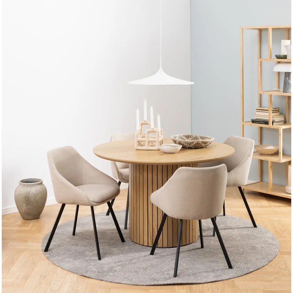 Кръгла маса за хранене с дъбов плот ø 120 cm Yale - Actona