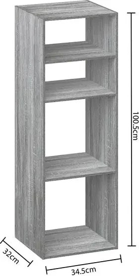 Рафт 5five Mix'n Modul, 2+2 отделения, MDF, 35x32x101 cm - Бял