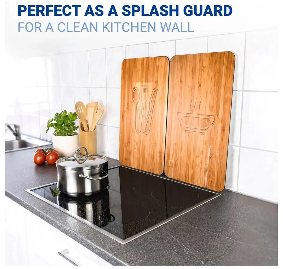 Комплект от 2 стъклени капака за печка , 52 x 30 cm Lunch - Wenko