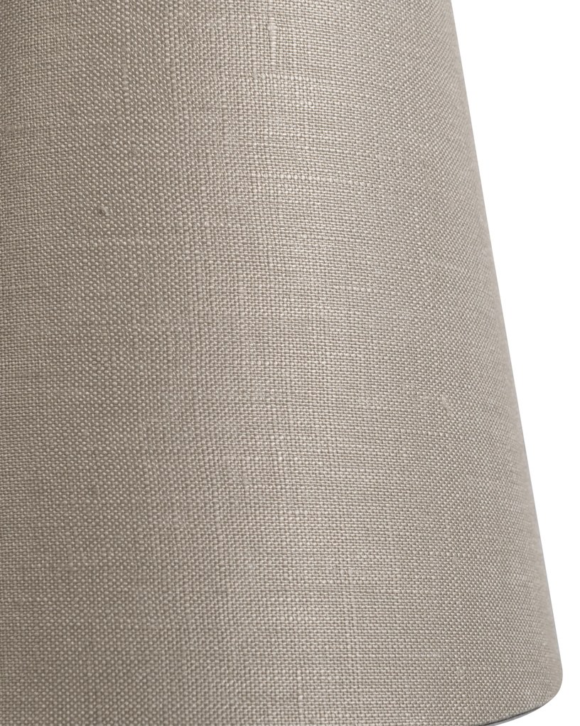 Ленен абажур за щипка Taupe кръгъл ъглов 12/8/11