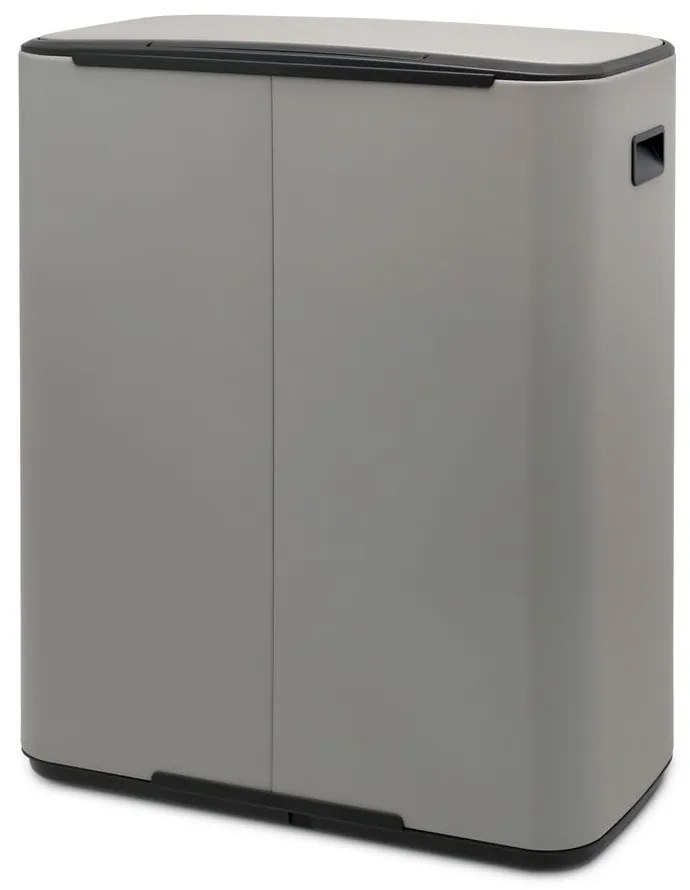 Светлосиво стоманено кошче за боклук за рециклиране с педал 60 l Bo – Brabantia