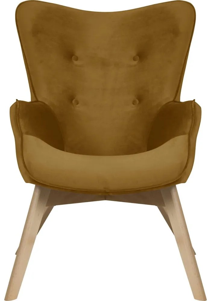 Кадифено кресло горчица Niko – Ropez