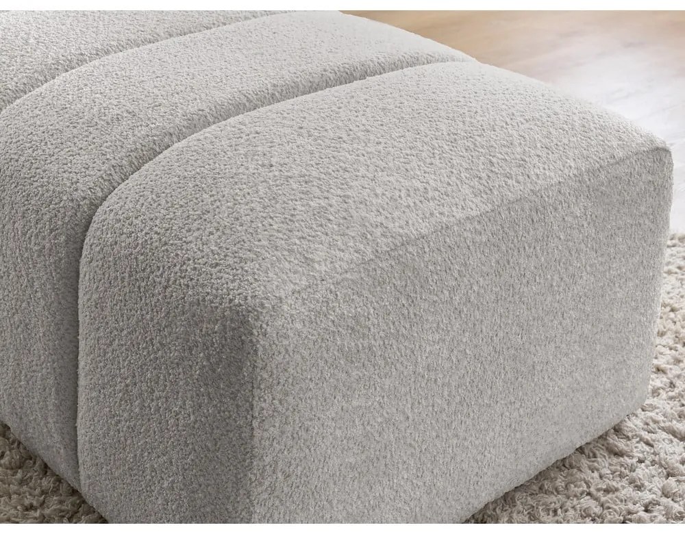 Светлосива табуретка от прежда с примки от букле Annecy – Bobochic Paris