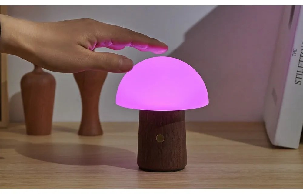LED настолна лампа в бял и тъмно естествен цвят (височина 12,5 cm) Alice Mushroom – Gingko