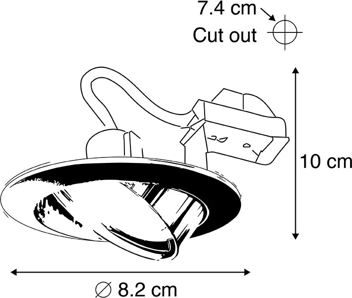 Интелигентен вграден прожектор стоманен наклоняем вкл. Wifi GU10 - Edu