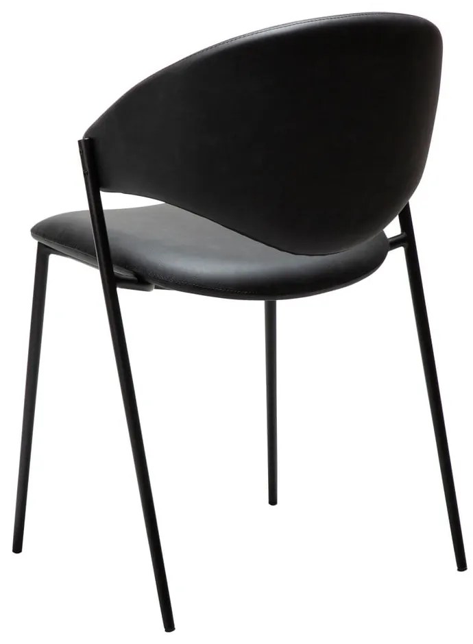 Черен трапезен стол от имитация на кожа Zone – DAN-FORM Denmark