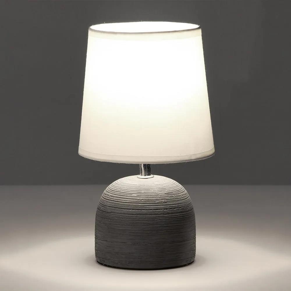 Сива керамична настолна лампа с текстилен абажур (височина 27,5 cm) - Casa Selección