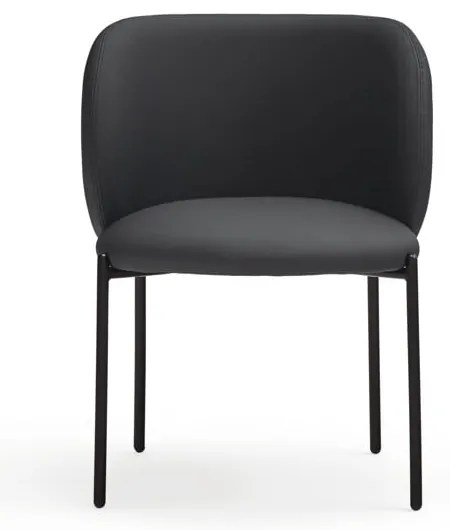 Черни тапицирани трапезни столове в комплект 2 бр. Mogi – Teulat