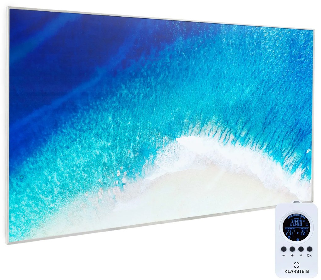 Klarstein Wonderwall Air Stand, инфрачервен отоплител, 101 x 60 см, 600 W, инсталиране на стена, дистанционно управление
