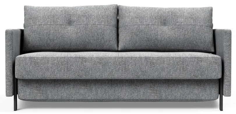Сив разтегателен диван с подлакътници Twist Granite, 100 x 174 cm Cubed - Innovation
