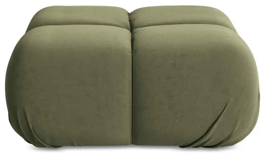 Светлозелена кадифена модулна табуретка Lokua – Makamii